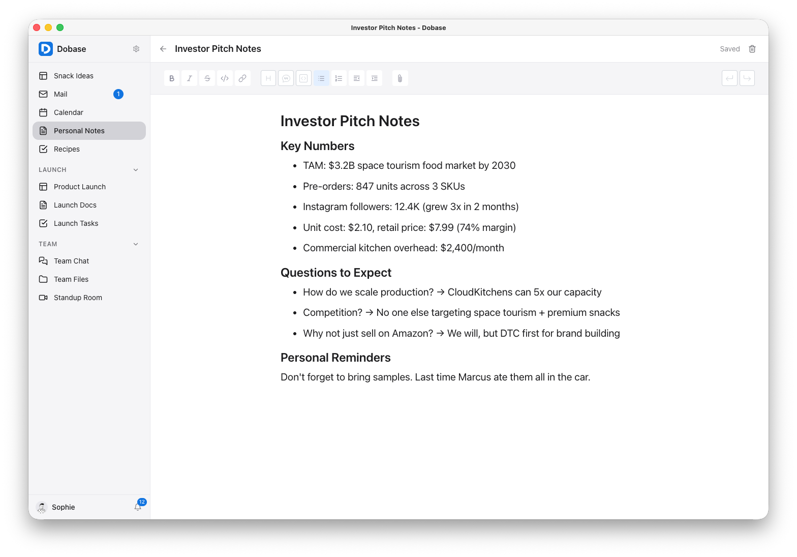 Rich text document editor