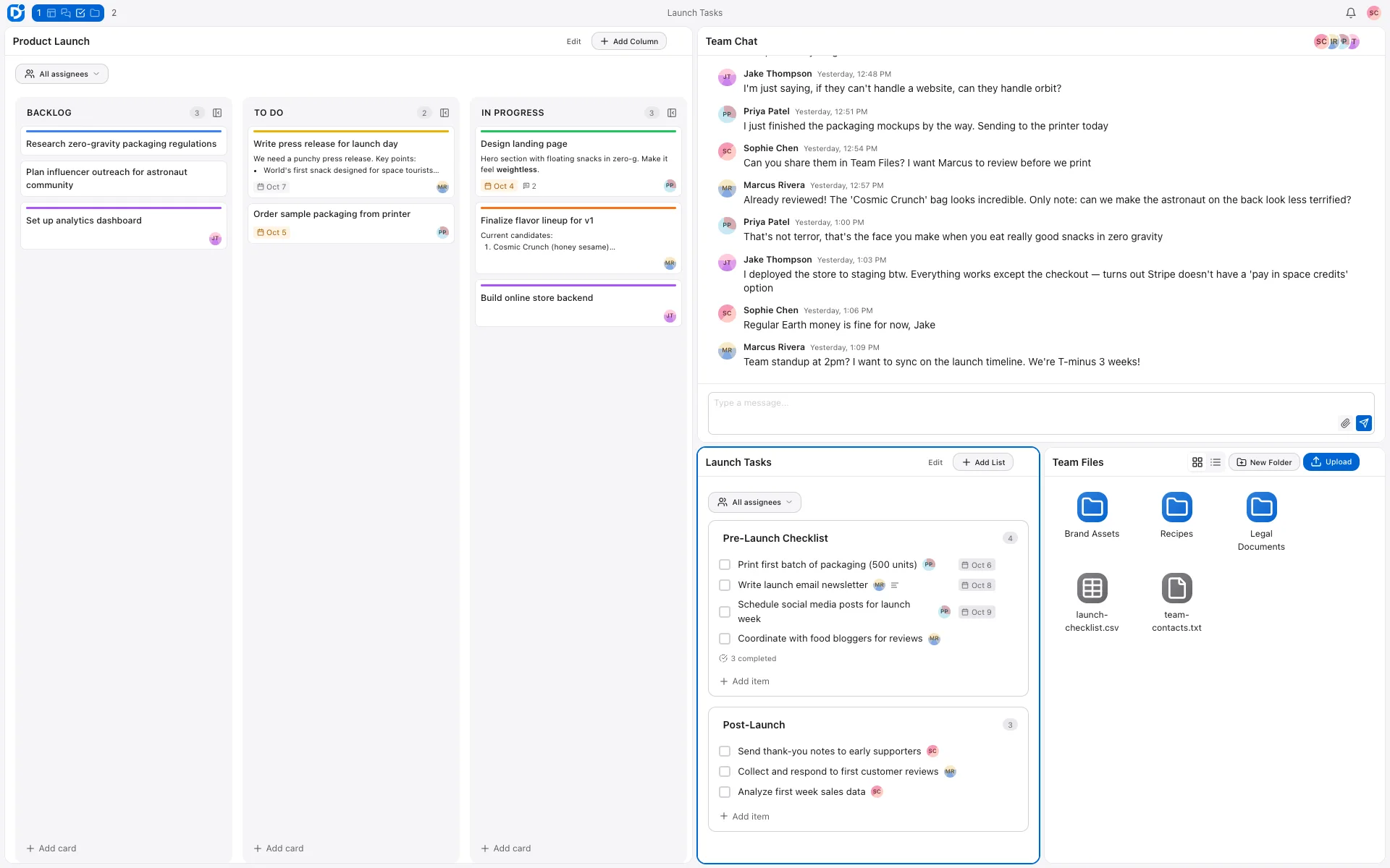 The Dobase workspace with four tools open, in its own look